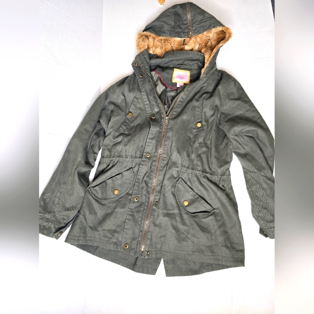 Pink Envelope Faux Fur Hooded Coat